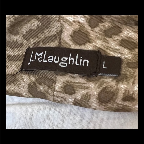 J. MCLAUGHLIN Faux Wrap Dress Panama Leopard Print Catalina Cloth Large - Picture 6 of 10